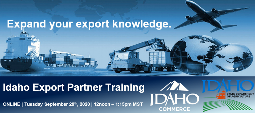 Idaho Export Partner Training – Sept 29 Online